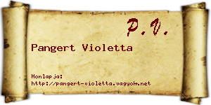 Pangert Violetta névjegykártya